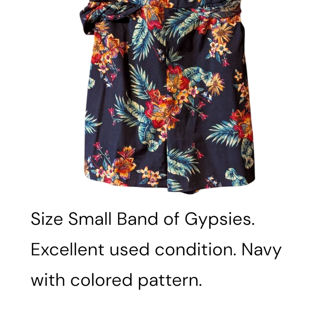 Band of Gypsies Navy Floral Jumpsuit - Picture 4 of 8